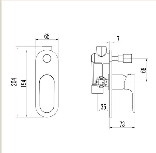 Ikon Banda Shower & Wall Mixer Diverter - PeakReno