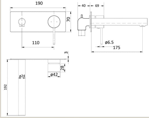 Ikon Hali Wall Basin Mixer with Spout Set - PeakReno