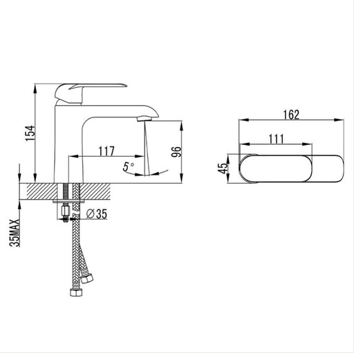 Ikon Kara Basin Mixer - PeakReno