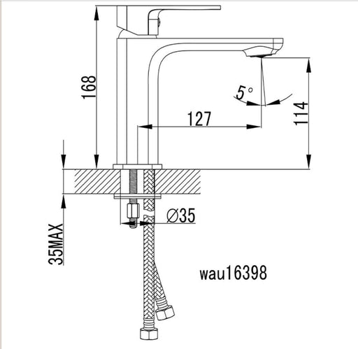 Ikon Seto Matt Black Basin Mixer - PeakReno