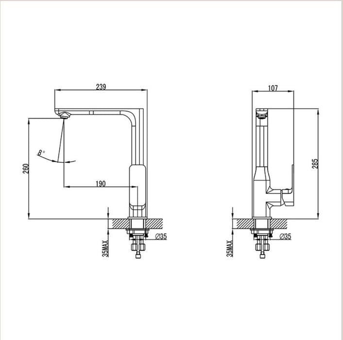 Ikon Seto Matt Black Kitchen Sink Mixer - PeakReno