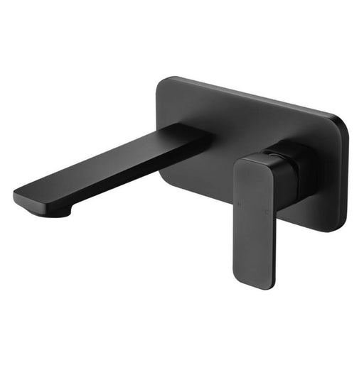 Ikon Seto Matt Black Wall Basin Mixer with Spout Set - PeakReno