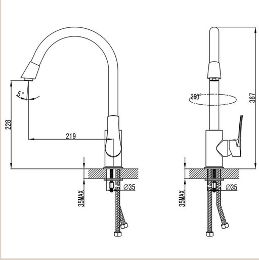 Ikon Sulu Kitchen Mixer - PeakReno