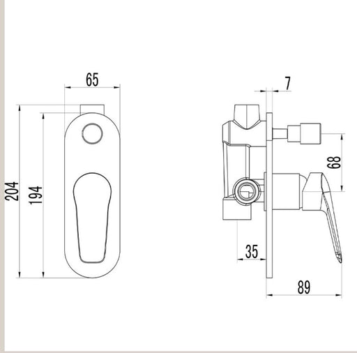 Ikon Sulu Shower & Wall Mixer Diverter - PeakReno