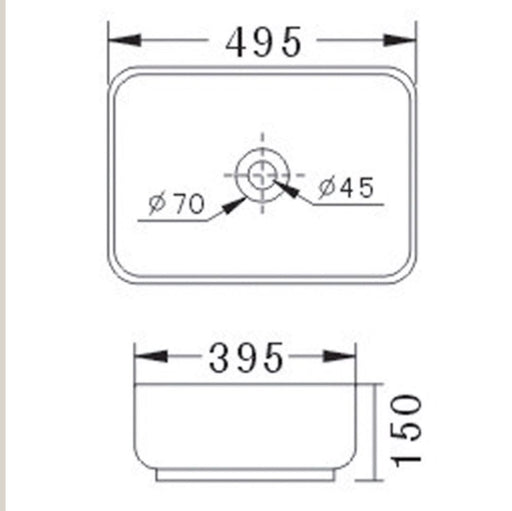 Ikon Ultra Thin Edge Artistic 495mm Above Counter Basin - PeakReno