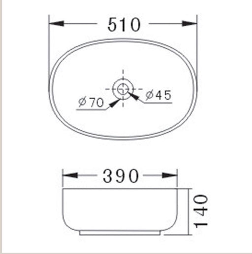 Ikon  Thin Edge Artistic 510mm Above Counter Basin - PeakReno