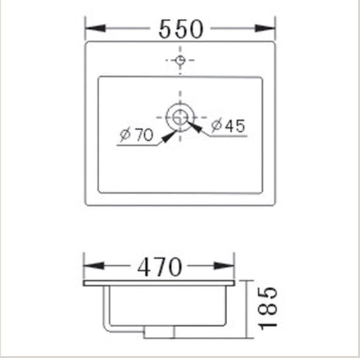 Ikon Thin Edge Artistic 550mm Above Counter & Inset Basin - PeakReno