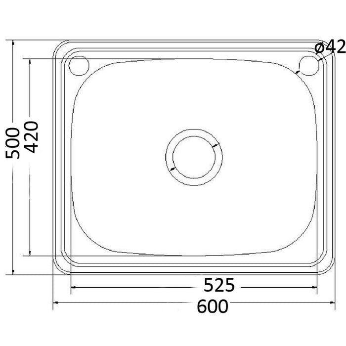 Inset ( 600 x 500mm ) Laundry Sink - PeakReno