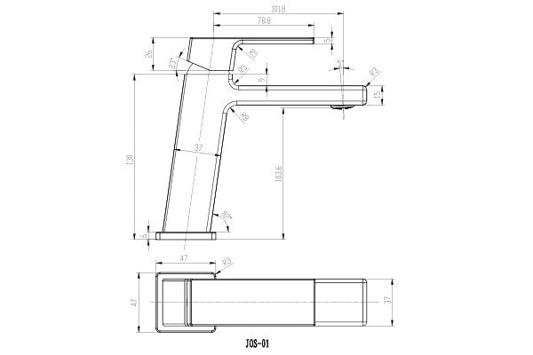 Linsol Joseph Matt Black Basin Mixer - PeakReno