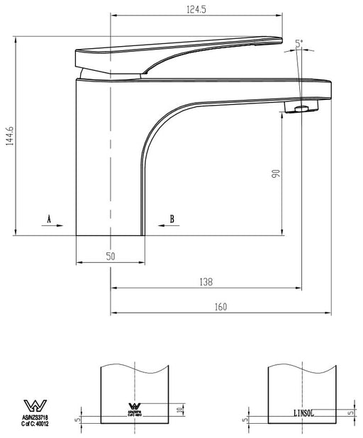 Linsol Platinum Basin Mixer - PeakReno