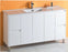 Luna 1500mm White Polyurethane Ceramic Top Vanity - PeakReno