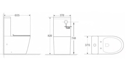 Luna Compact Rimless Back To Wall Toilet Suite - PeakReno