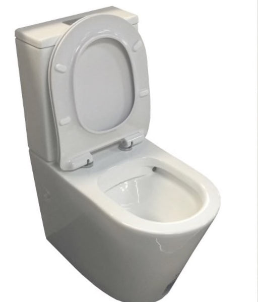 Luna Square Rimless Back To Wall Toilet Suite - PeakReno