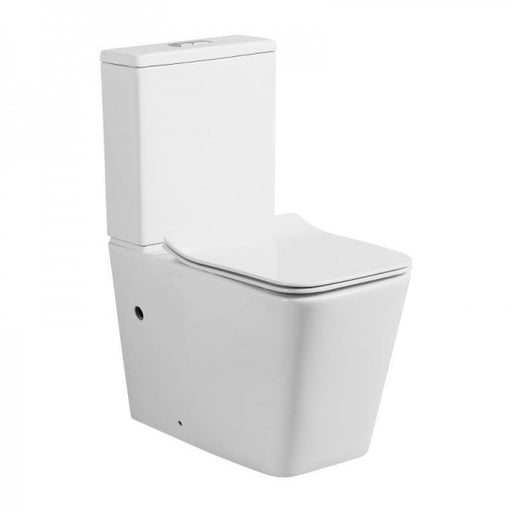 Luna Square Rimless Back To Wall Toilet Suite - PeakReno