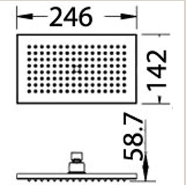 Nova 250 x 125mm Rectangular Shower Head - PeakReno