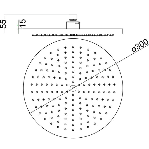 Opus 300mm ABS Round Shower Head - PeakReno