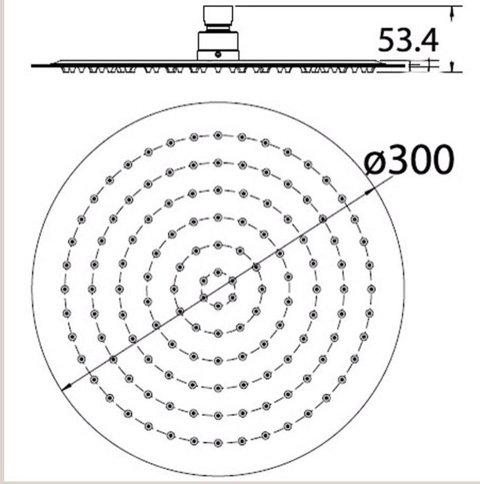 Opus 300mm Round Shower Head - PeakReno