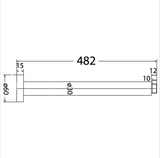 Opus 480mm Ceiling Shower Arm - PeakReno