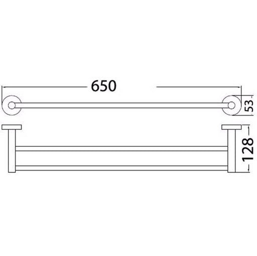 Opus 600mm Double Towel Rail - PeakReno