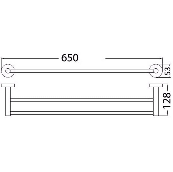 Opus 600mm Double Towel Rail - PeakReno