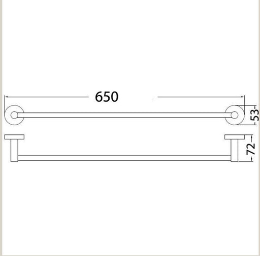 Opus 600mm Single Towel Rail - PeakReno