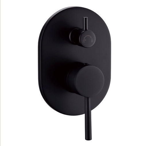 Opus Matt Black Round Shower & Bath Mixer Diverter - PeakReno