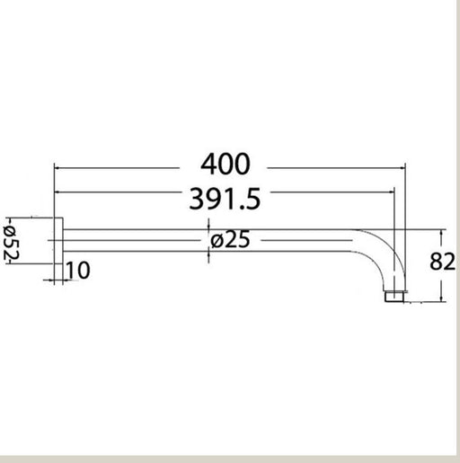 Opus Round 400mm Horizontal Shower Arm - PeakReno