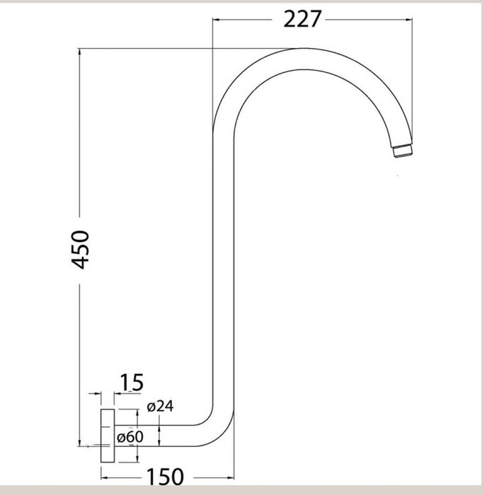 Opus Round High Rise Shower Arm - PeakReno