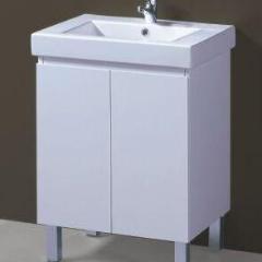 Roma 600mm White Polyurethane Thick Ceramic Top Vanity - PeakReno