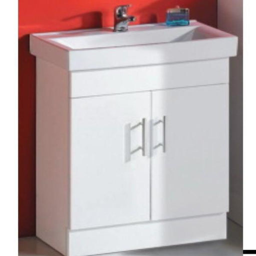 Peak 600mm Slimline White Polyurethane Vanity With Ceramic Basin - PeakReno