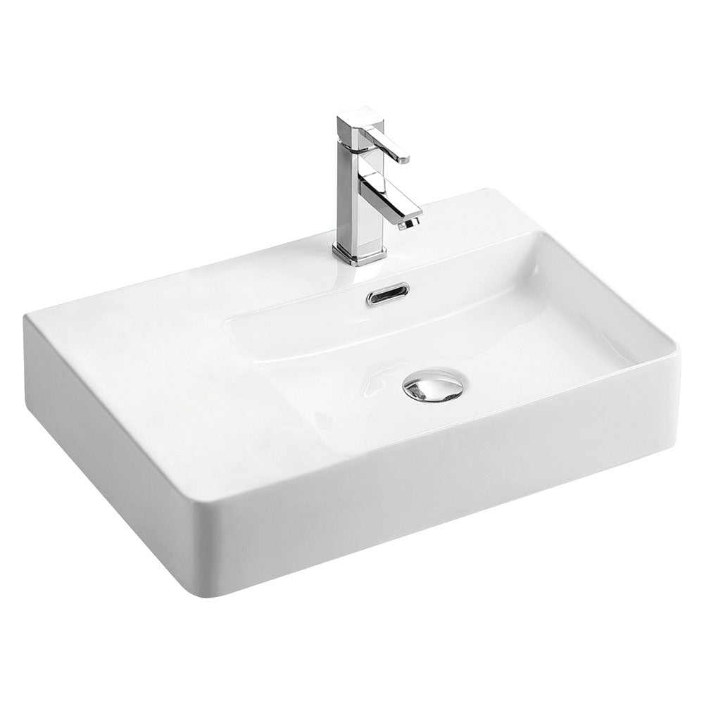 Petra 600mm Wall Hung Basin (Right) - PeakReno