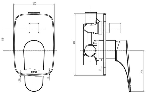 Linsol Platinum Shower & Wall Mixer Diverter - PeakReno