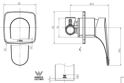 Linsol Platinum Bath & Shower Mixer - PeakReno