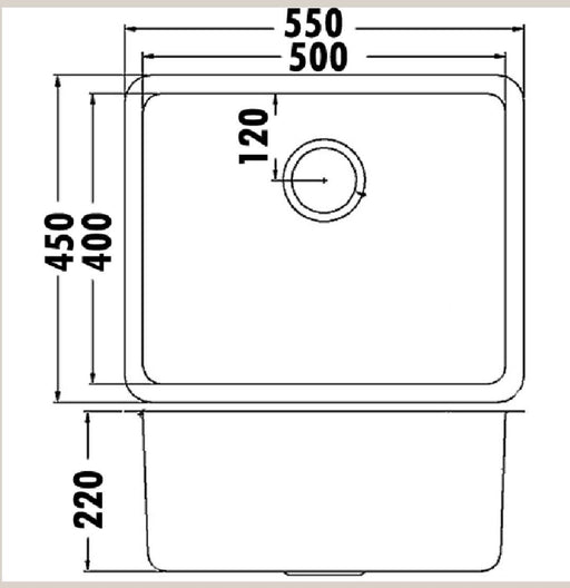 Prestige 500mm Stainless Steel Undermount Kitchen Sink - PeakReno