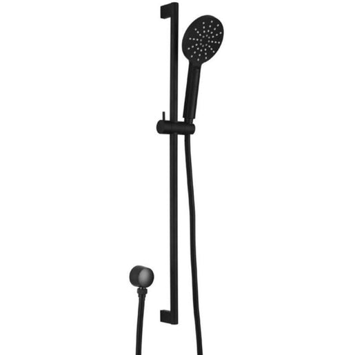 Prestige 80cms Matt Black Round Sliding Shower Rail Set - PeakReno