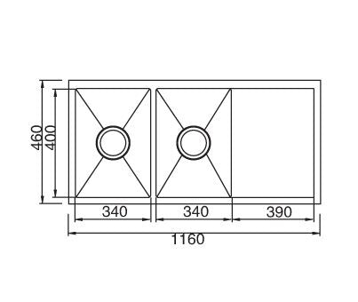 Prestige Hand Made 1160mm Stainless Steel Double Bowls Undermount Kitchen Sink - PeakReno