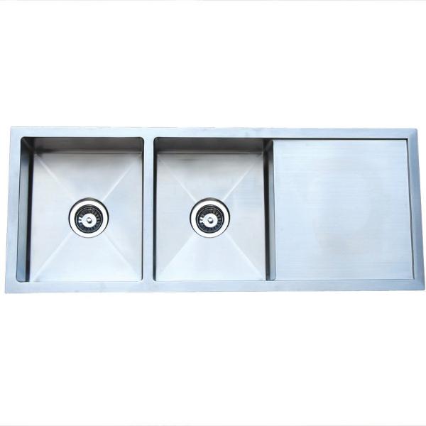 Prestige Hand Made 1160mm Stainless Steel Double Bowls Undermount Kitchen Sink - PeakReno