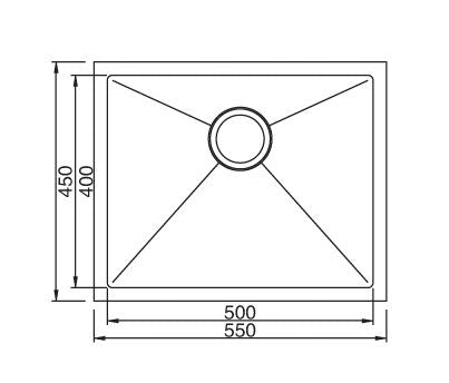 Prestige Hand Made 500mm Stainless Steel Undermount Kitchen Sink - PeakReno