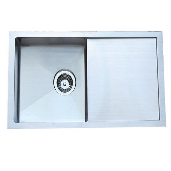 Prestige Hand Made 740mm Stainless Steel Single Bowl Undermount Kitchen Sink - PeakReno