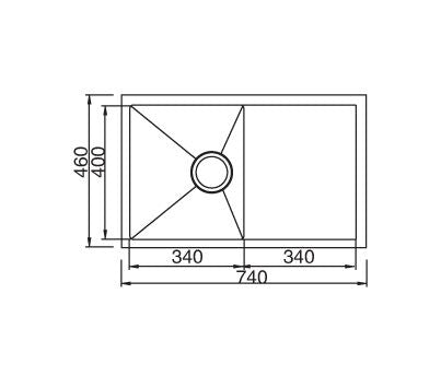 Prestige Hand Made 740mm Stainless Steel Single Bowl Undermount Kitchen Sink - PeakReno