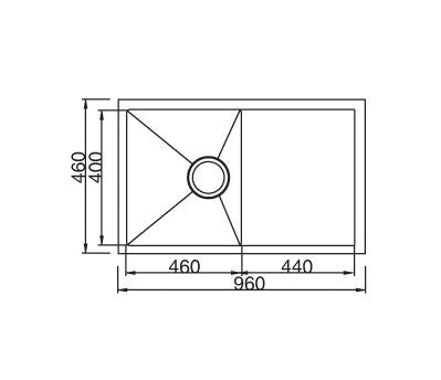 Prestige Hand Made 960mm Stainless Steel Single Bowl Undermount Kitchen Sink - PeakReno