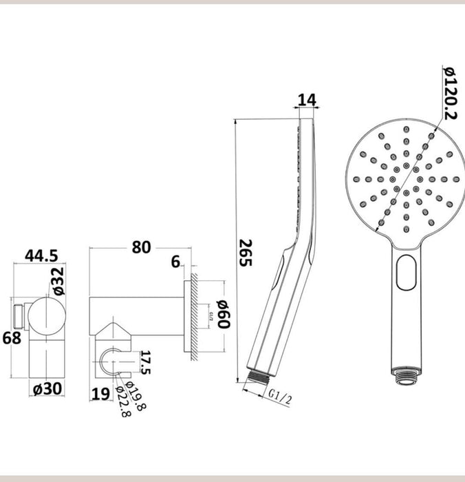 Prestige Matt Black Round 3 Functions Hand Shower - PeakReno