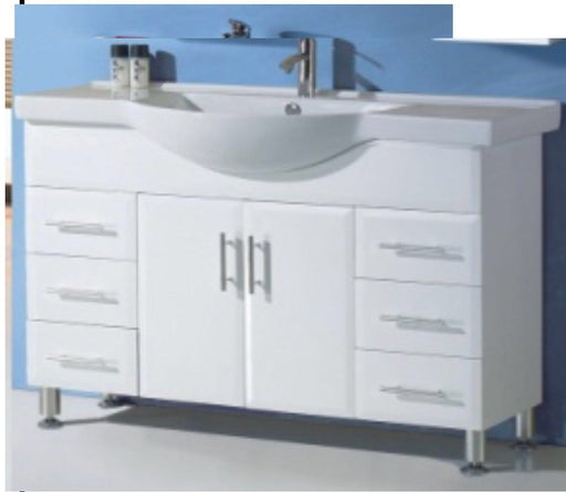 Renovator 1200mm White Poluurethane Semi-recessed Vanity - PeakReno