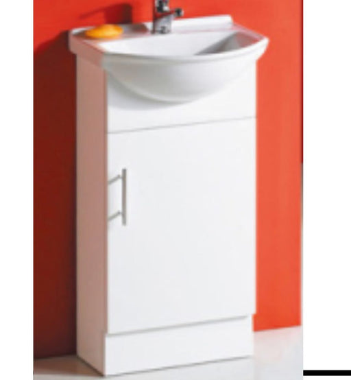 Renovator 450mm White Polyurethane Semi-recessed Vanity - PeakReno