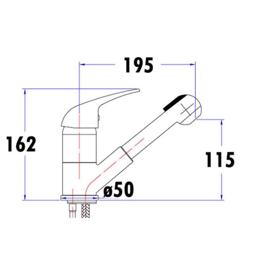 Renovator Pull Out Spray Swivel Kitchen Mixer - PeakReno