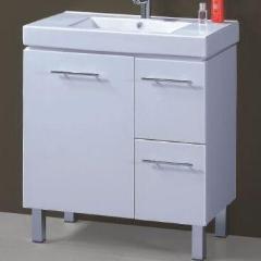 Roma 750mm White Polyurethane Thick Ceramic Top Vanity - PeakReno