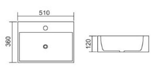 Roma B100W Rectangular Wall Hung & Above Counter Basin - PeakReno