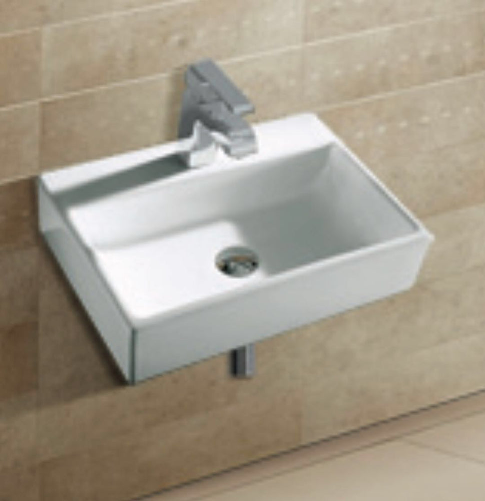 Roma B101W Rectangular Wall Hung & Above Counter Basin - PeakReno