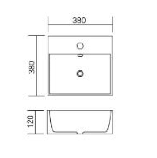 Roma B102W Square Wall Hung & Above Counter Basin - PeakReno