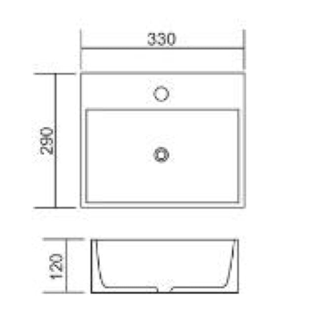 Roma B103W Rectangular Wall Hung & Above Counter Basin - PeakReno